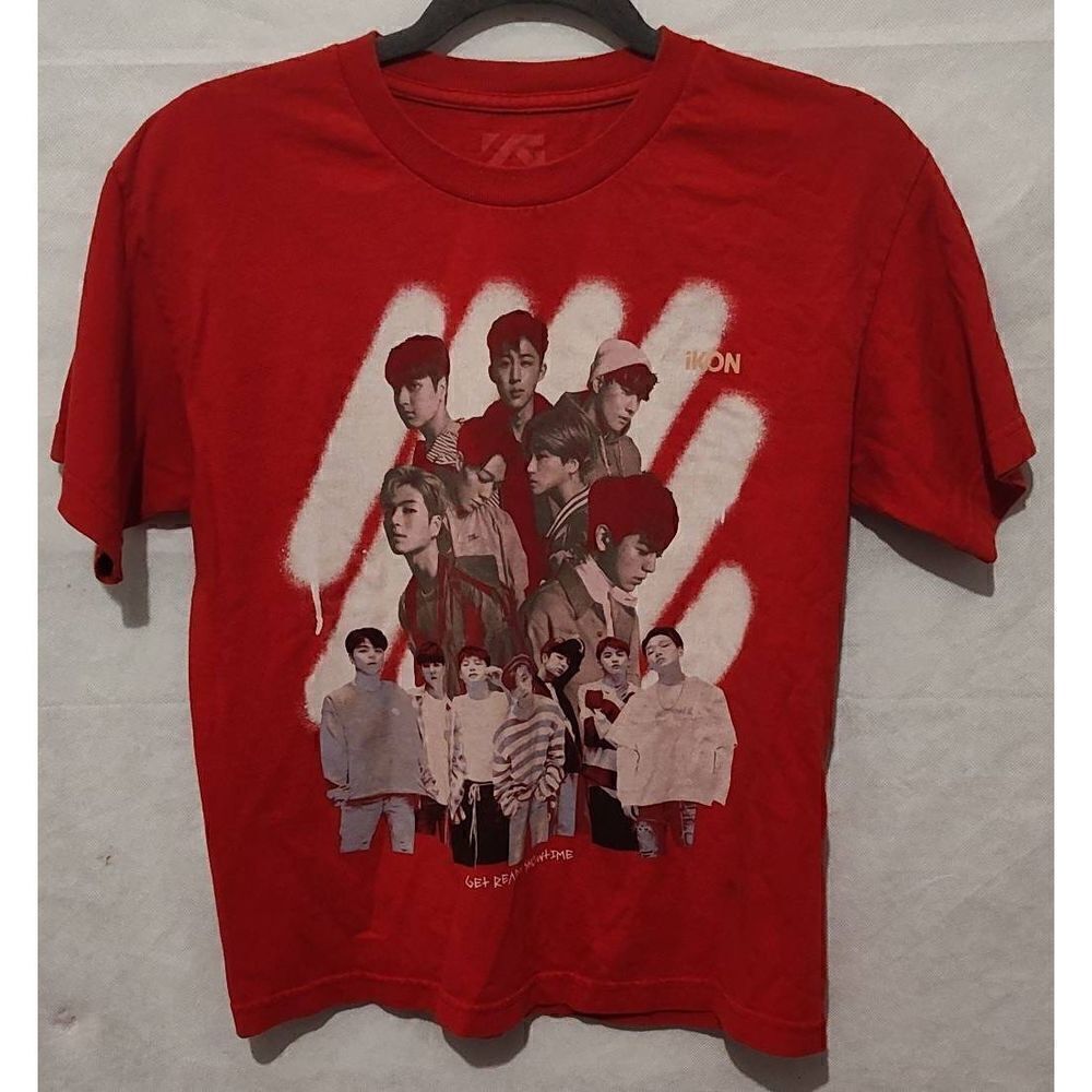 Ikon Get Ready Showtime T-Shirt Size XS Red K-Pop Band Tour Tee. See measurement